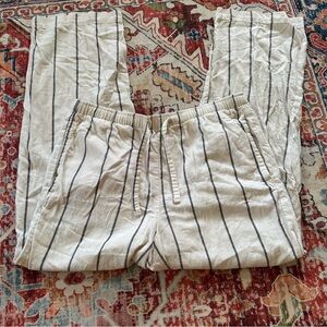 Elegant Cream and Black Striped Women's Pajama Pants